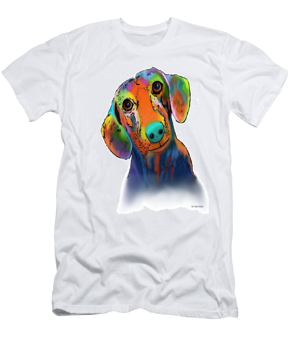 Dachhund T-Shirt featuring the digital art Dachhund by Marlene Watson