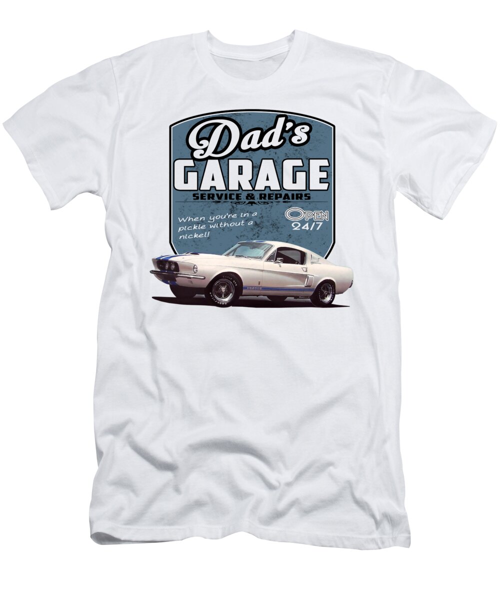 1967 T-Shirt featuring the digital art Dad's Garage Vintage Muscle by Paul Kuras