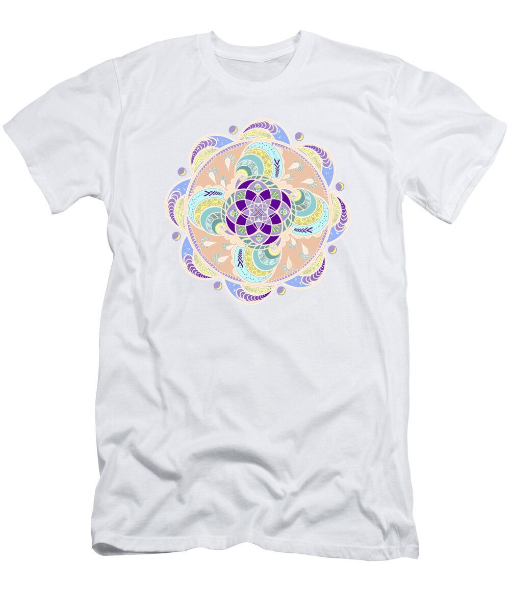 Mandala T-Shirt featuring the digital art Daisy Lotus Meditation by Deborah Smith