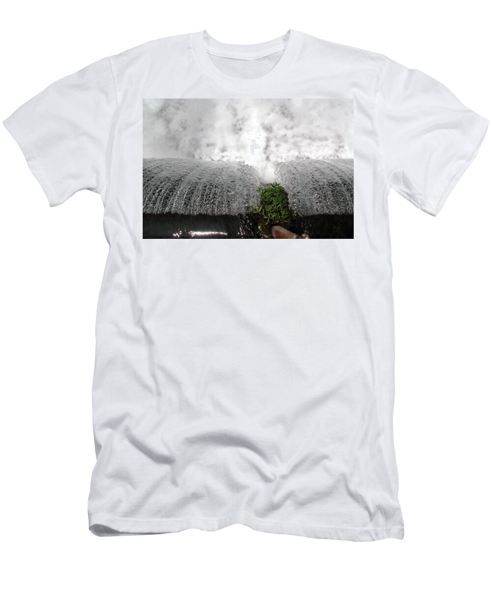 Cascading Water T-Shirt featuring the photograph Dam At Mammoth Spring by DArcy Evans