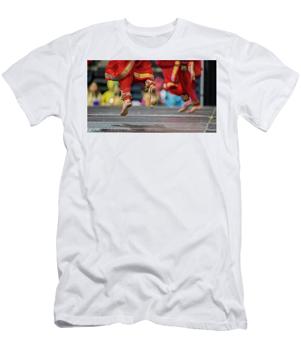 India T-Shirt featuring the photograph Dancers in Red II by Glenn Woodell