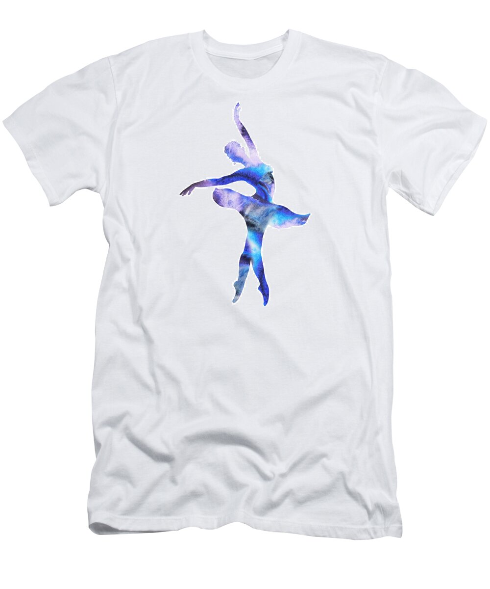 Dancing T-Shirt featuring the painting Dancing Water Graceful Move by Irina Sztukowski