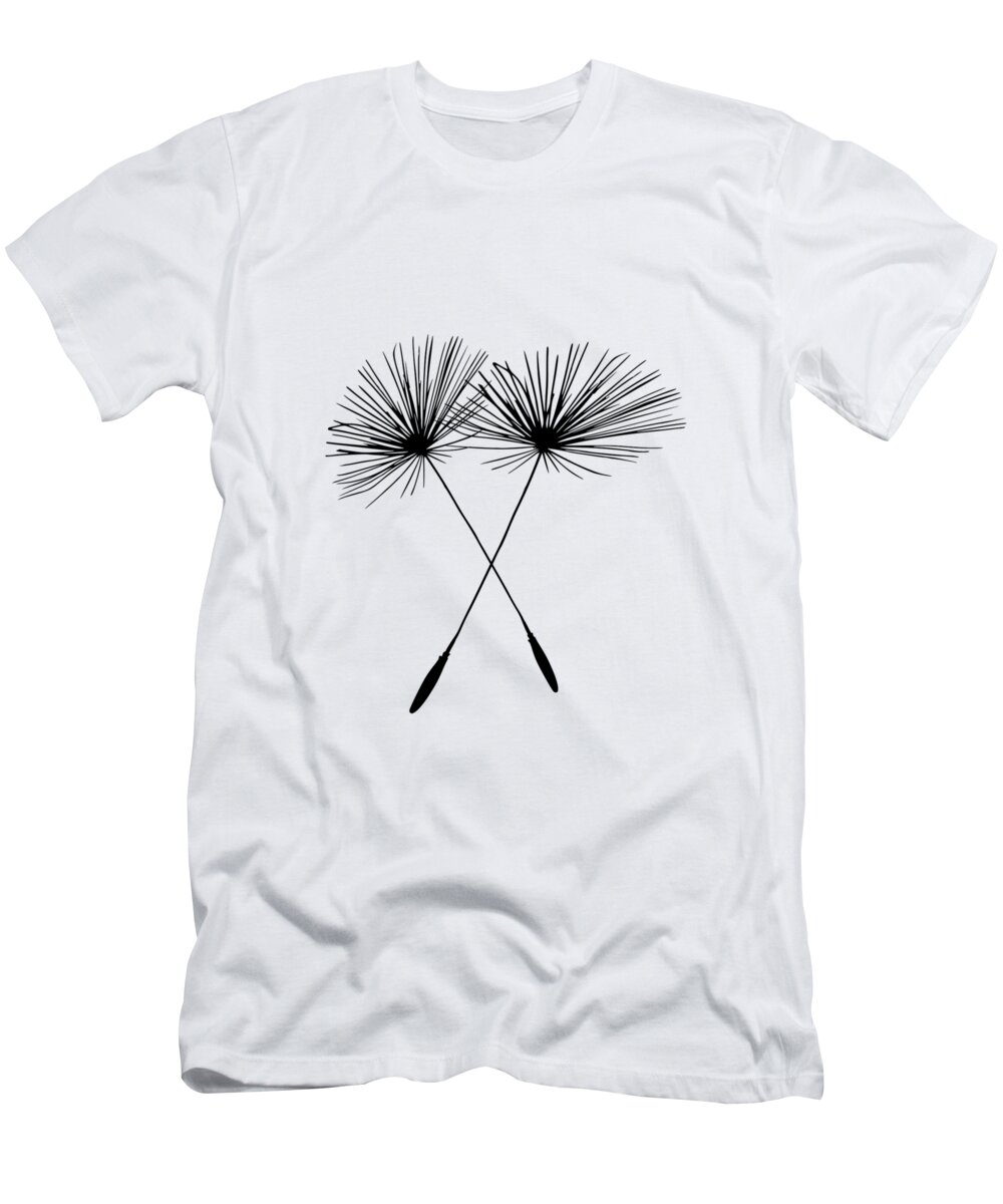 Dandelion T-Shirt featuring the drawing Dandelion Duo by David Dehner