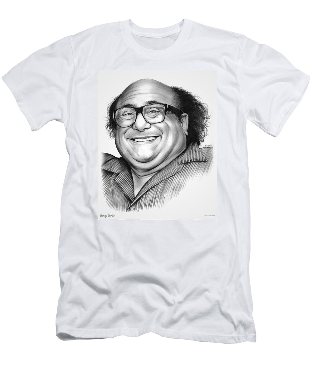 Dannydevito T-Shirt featuring the drawing Danny DeVito by Greg Joens