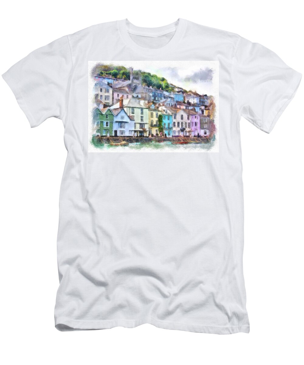 Landscape T-Shirt featuring the digital art Dartmouth Devon England by Charmaine Zoe