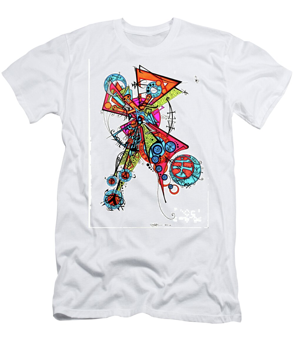 Abstraction T-Shirt featuring the drawing Day of the Dead Cross by Joey Gonzalez