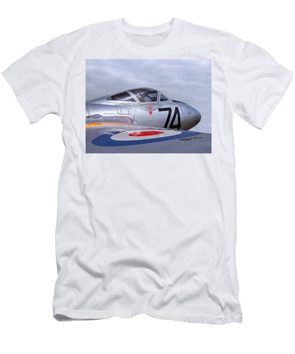 Aviation T-Shirt featuring the photograph de Havilland Vampire by Gill Billington
