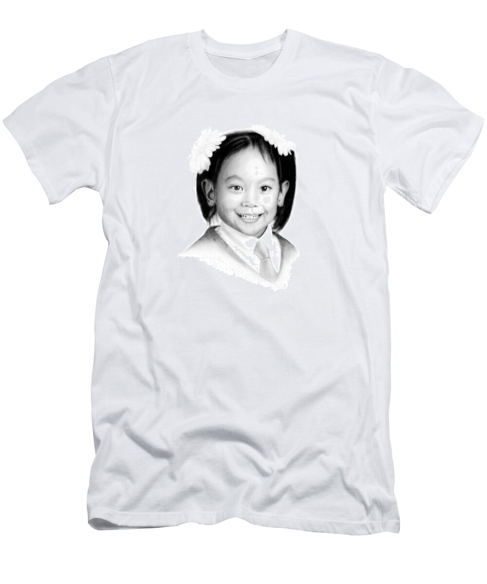 Portrait T-Shirt featuring the drawing Deanna, age 5 years by Conrad Mieschke