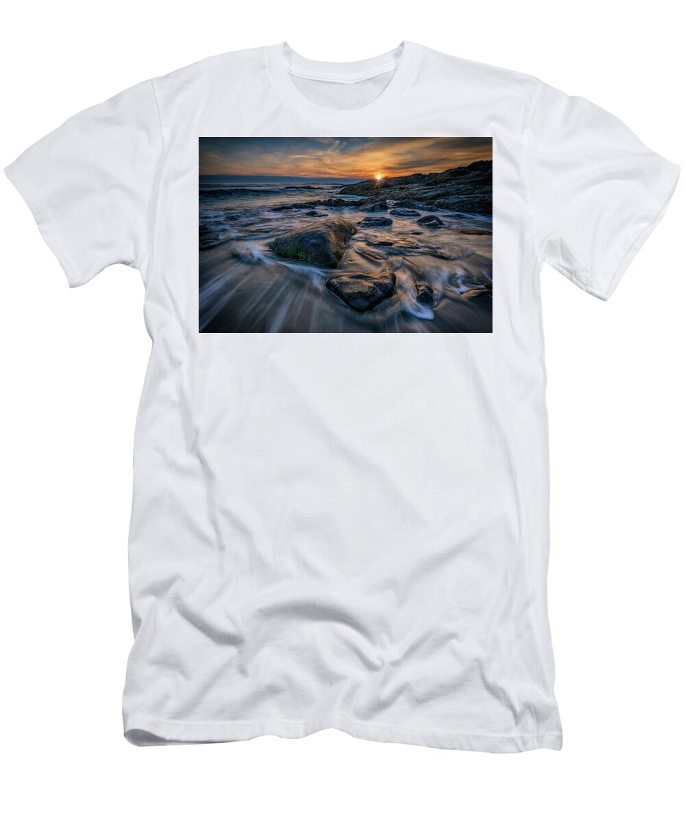 Marginal Way T-Shirt featuring the photograph December Sunrise in Ogunquit by Rick Berk