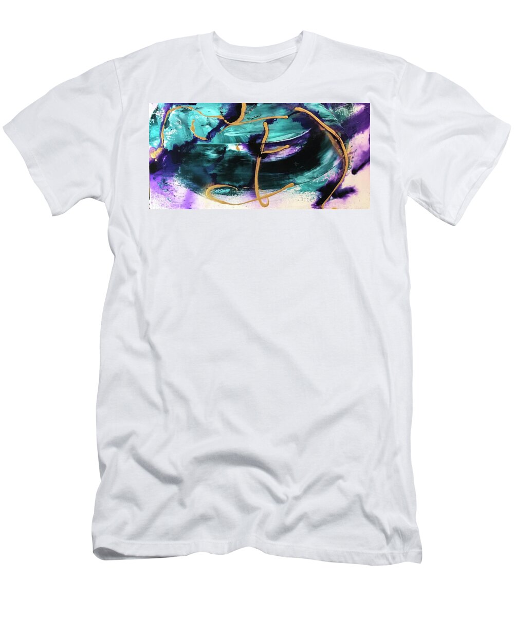 Dyptich T-Shirt featuring the painting Delight I by Laura Jaffe