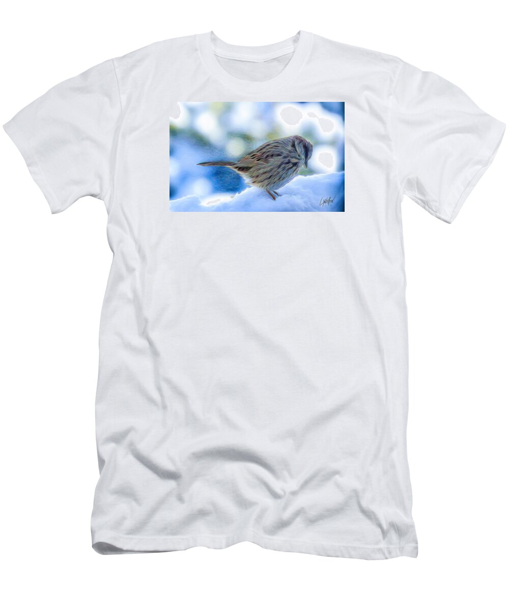 Bird T-Shirt featuring the painting Demure by Lynellen Nielsen
