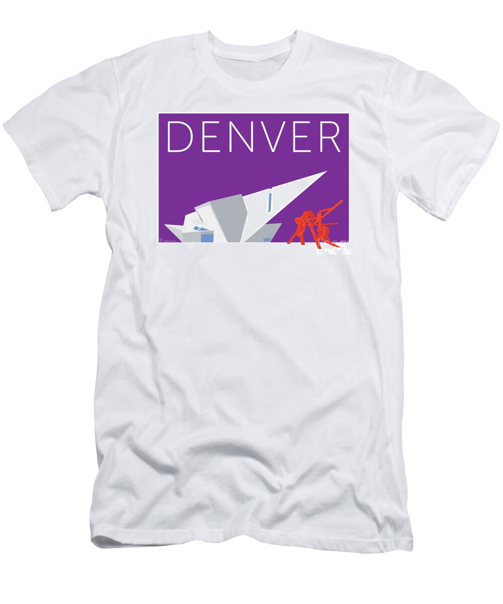 Denver T-Shirt featuring the digital art DENVER Art Museum/Purple by Sam Brennan