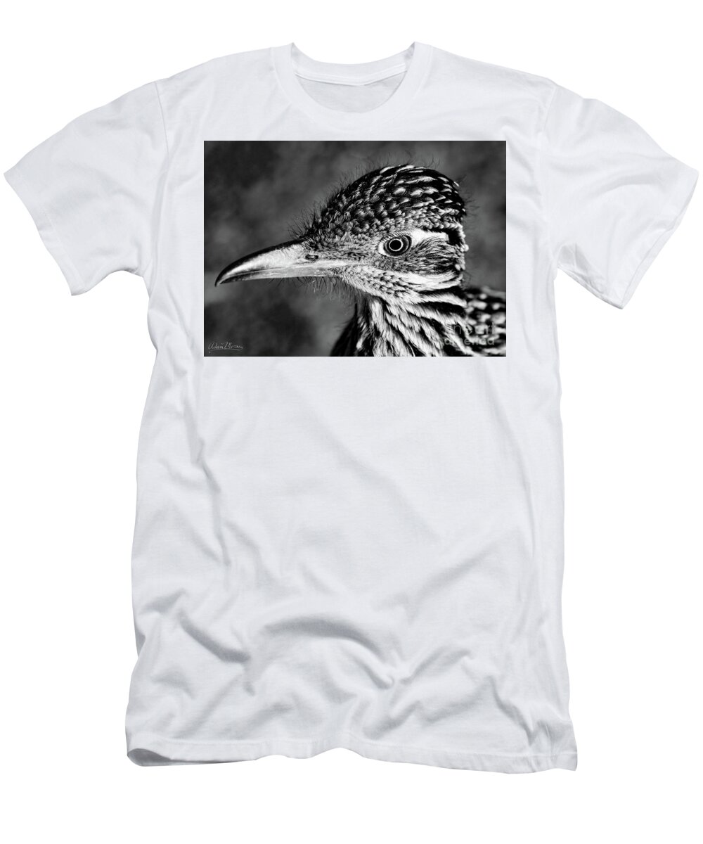 Bird T-Shirt featuring the photograph Desert Predator, Black and White by Adam Morsa