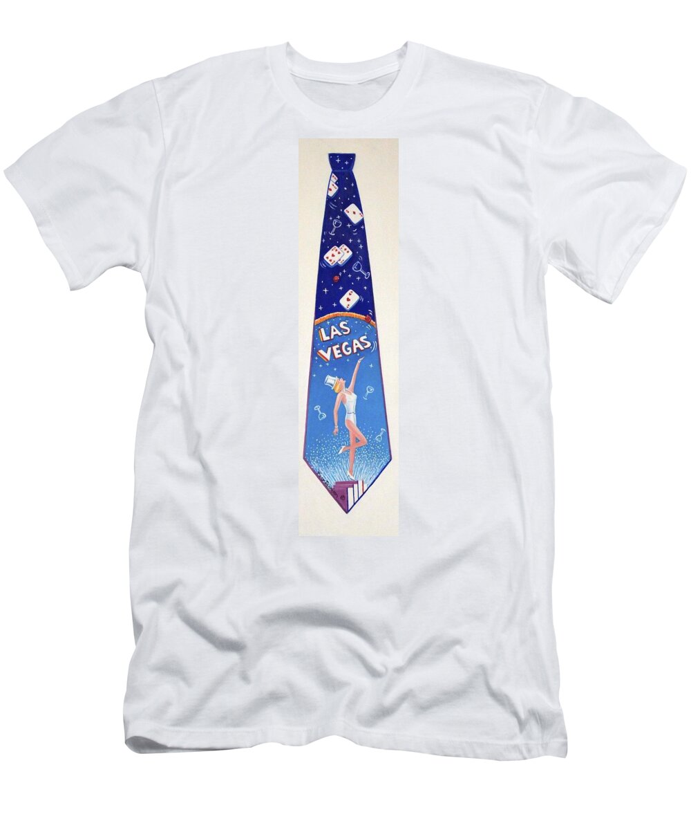 Las Vegas  Tie T-Shirt featuring the painting Detail Las Vegas by Tracy Dennison