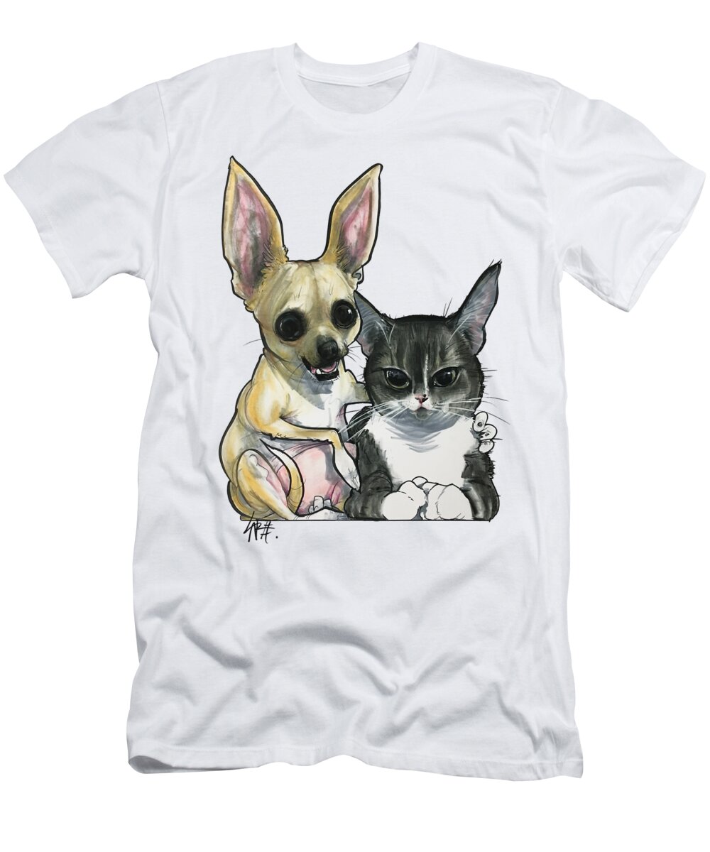 Chihuahua T-Shirt featuring the drawing DeZiel 3830 by Canine Caricatures By John LaFree