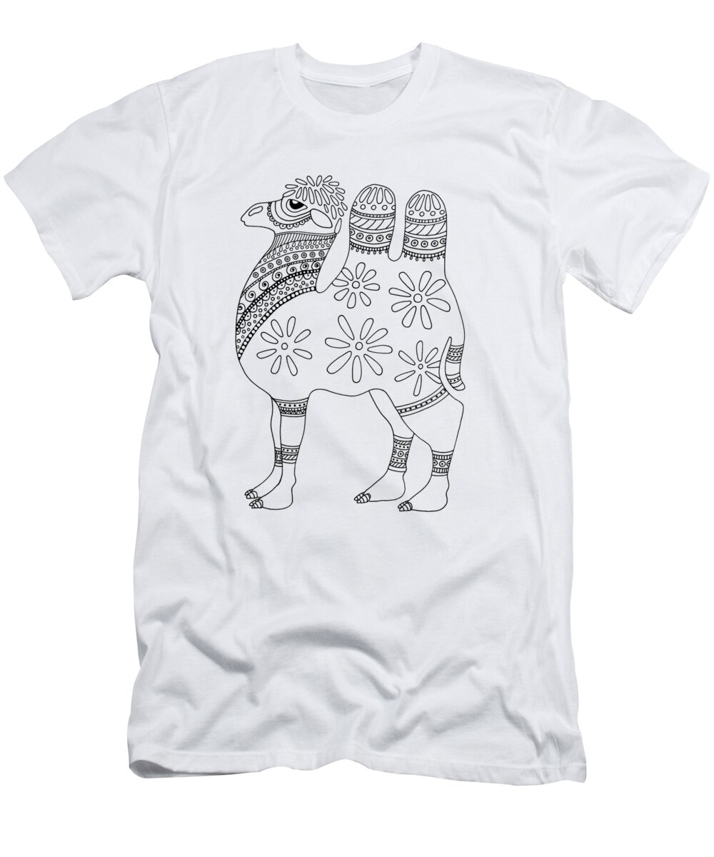 Rosedahl T-Shirt featuring the drawing Difficult Camel by Sarah Rosedahl