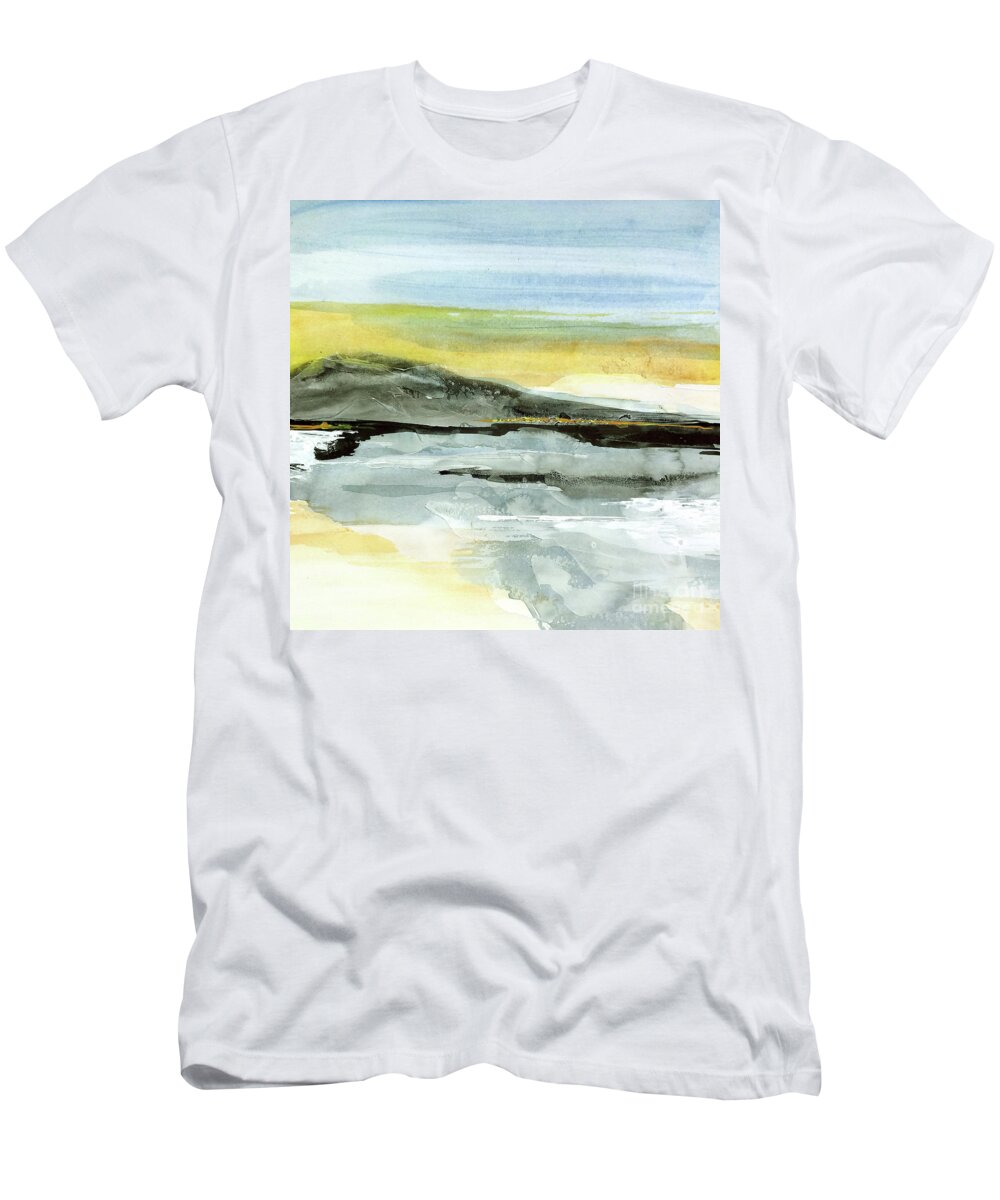 Original Watercolors T-Shirt featuring the painting Distant City 2 by Chris Paschke