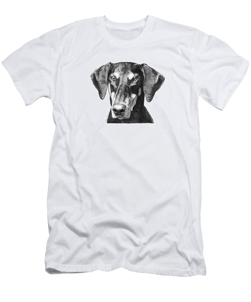 Drawing T-Shirt featuring the drawing Doberman by Abbey Noelle