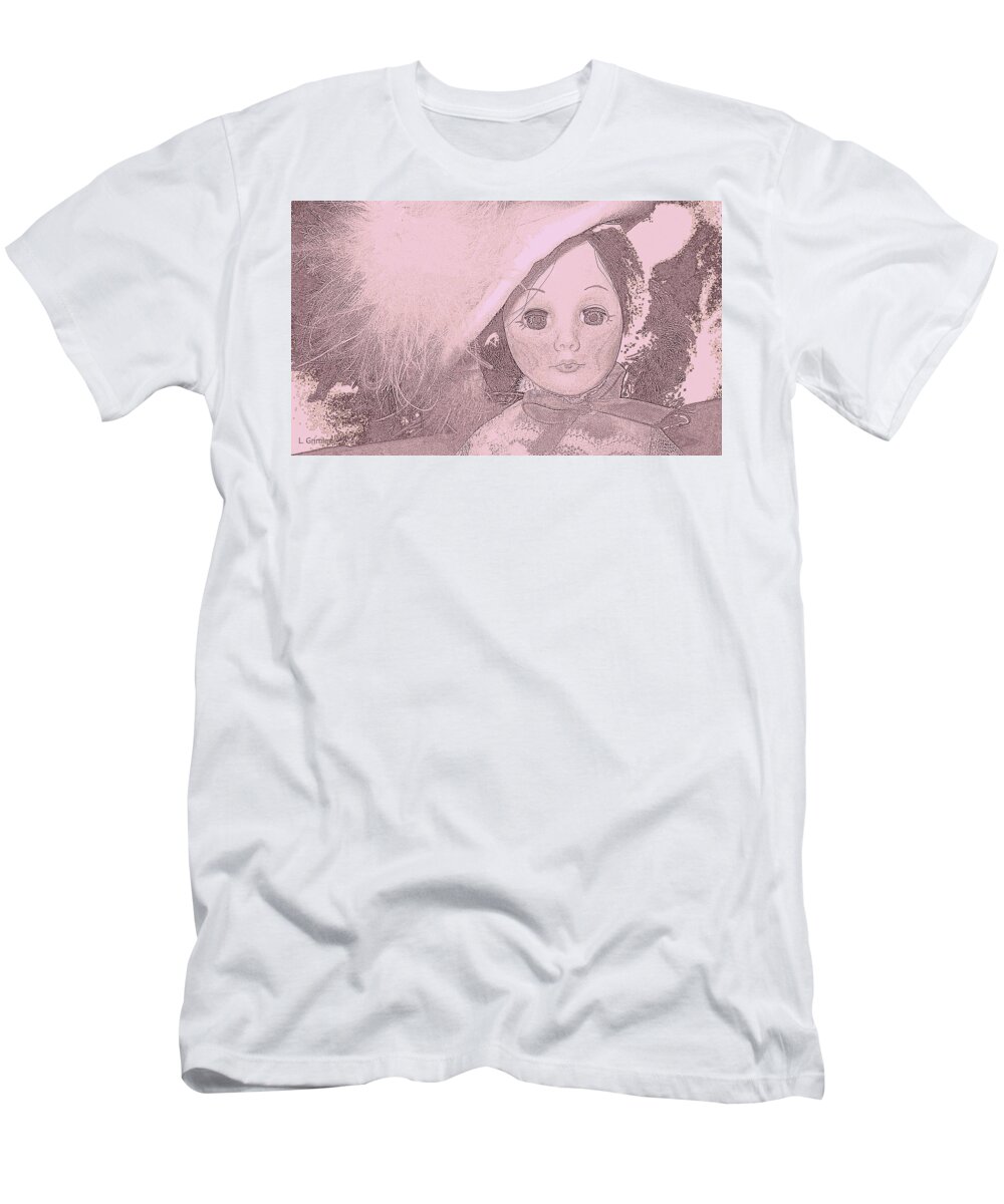 Doll T-Shirt featuring the digital art Doll Face by Lessandra Grimley