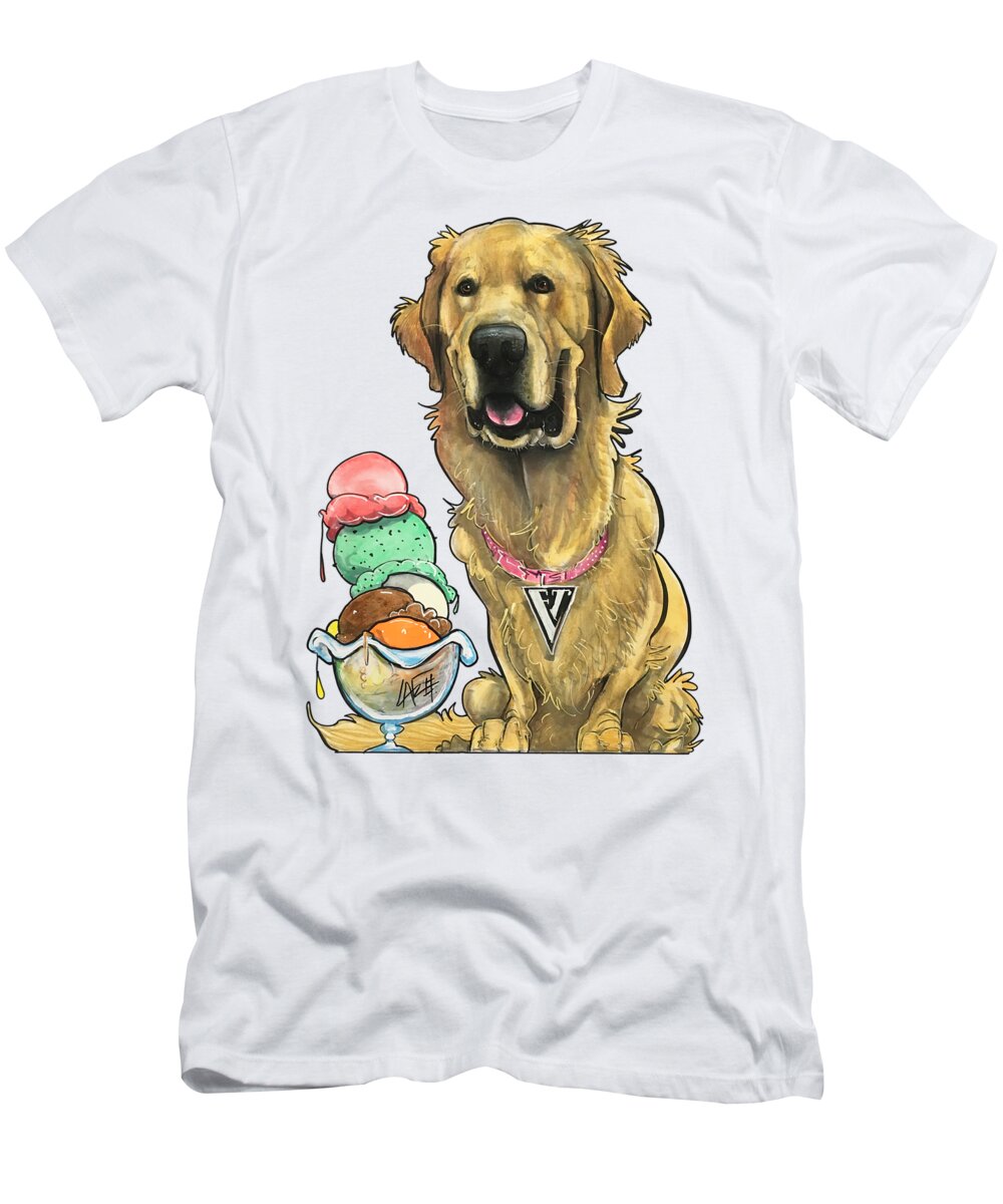 Dominguez T-Shirt featuring the drawing Dominguez 3778 by Canine Caricatures By John LaFree