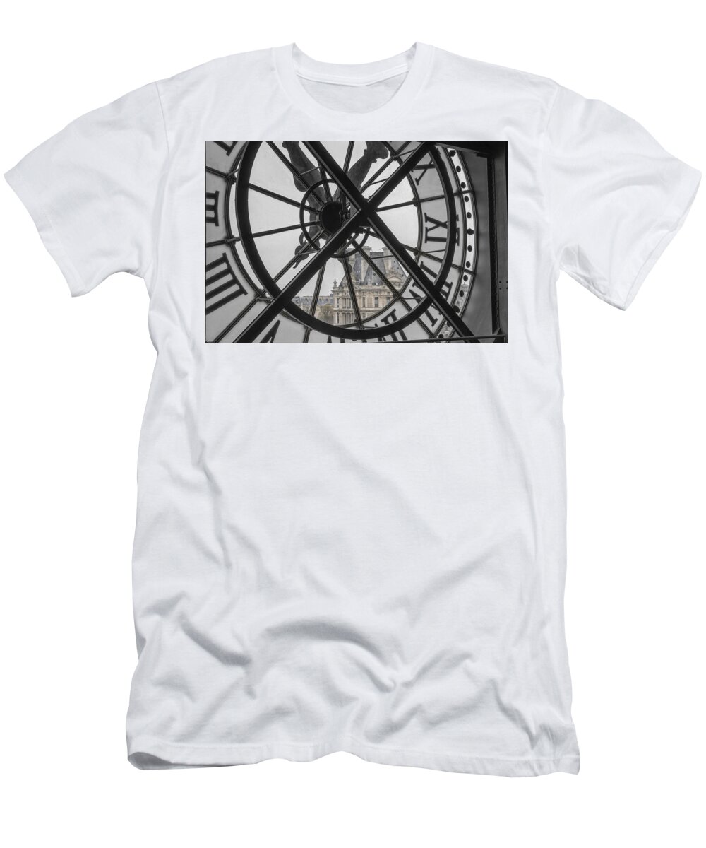 Musee T-Shirt featuring the photograph D'Orsay Clock Paris by Joan Carroll
