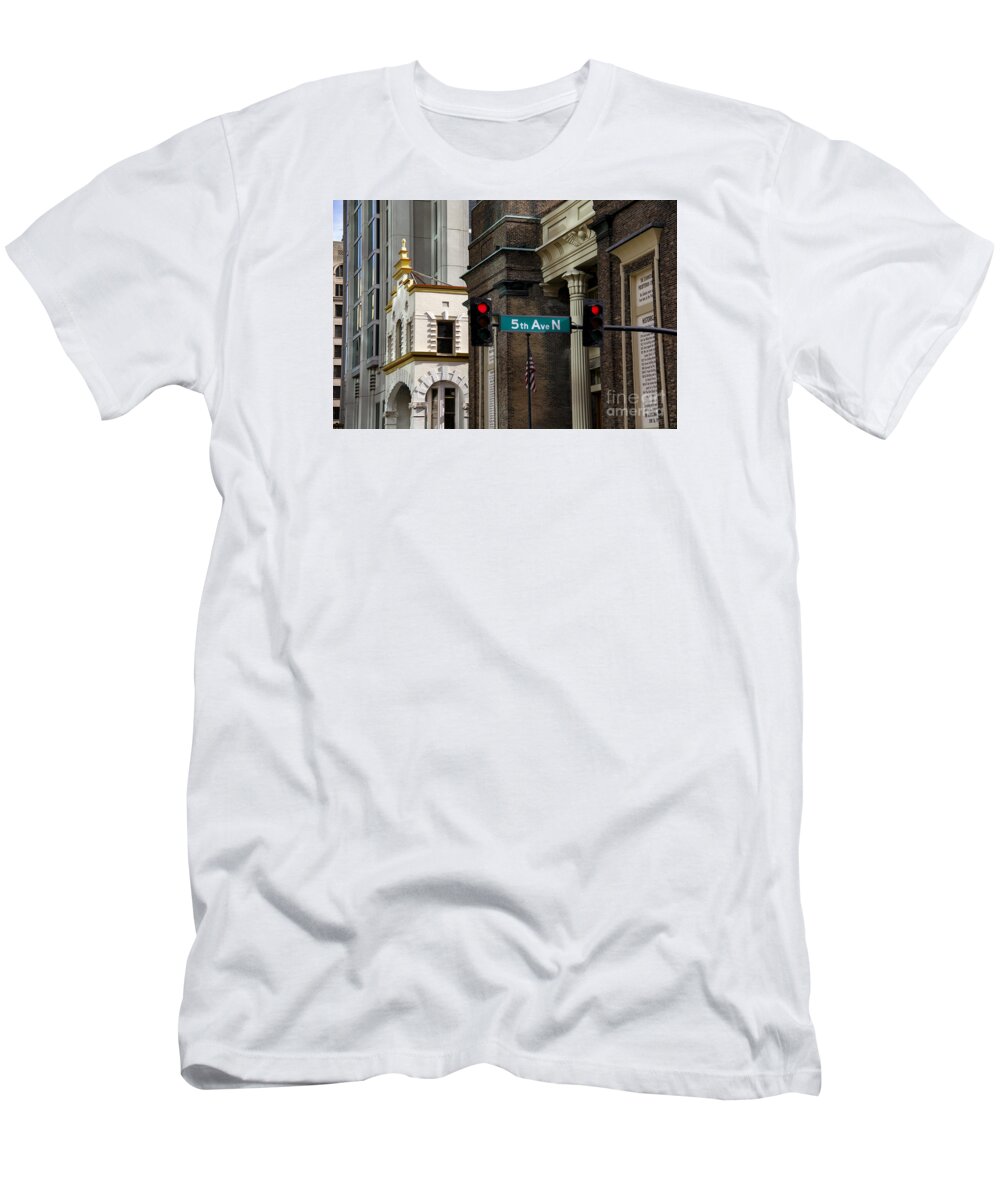 Downtown T-Shirt featuring the photograph Downtown Stoplights by Marina McLain