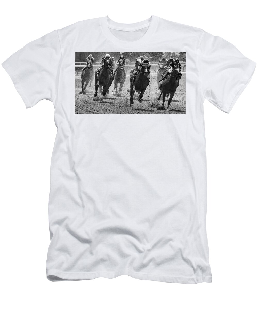 Horses T-Shirt featuring the photograph Drama by Jeffrey PERKINS