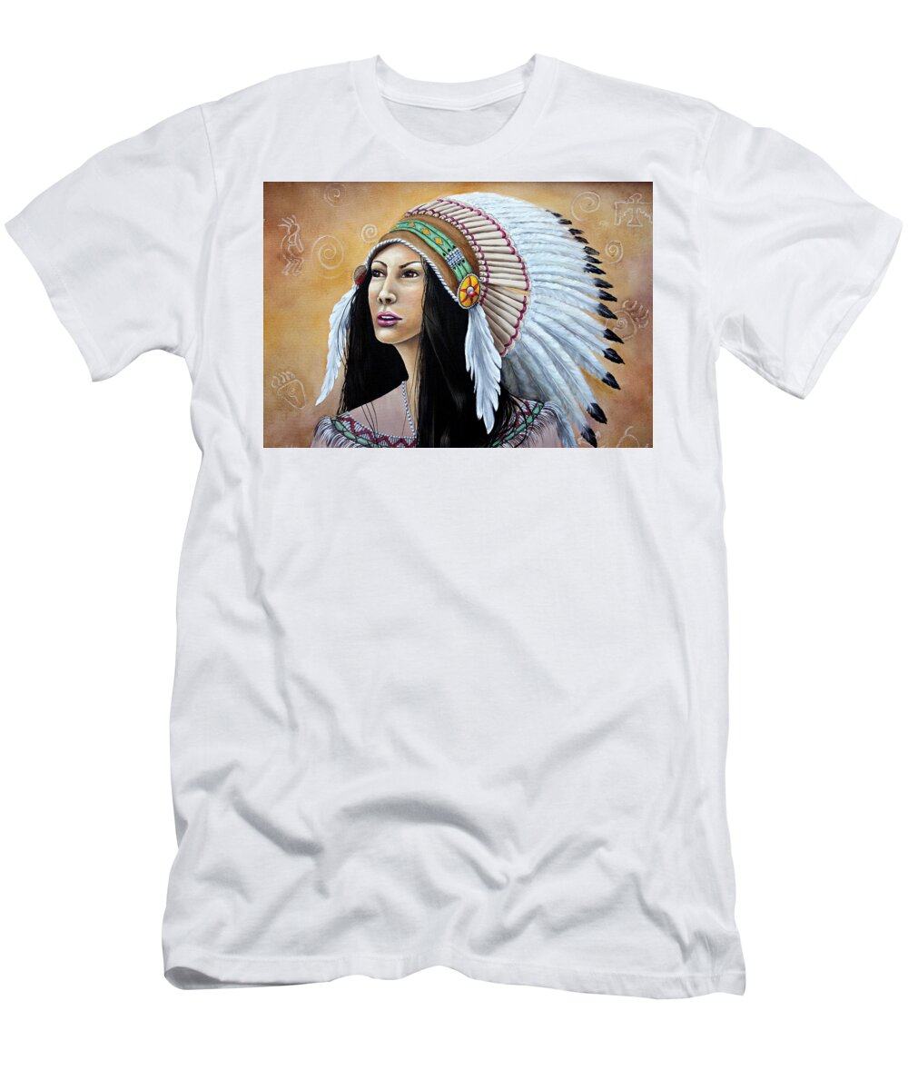 Indian T-Shirt featuring the painting Dreaming Feathers by Pechez Sepehri