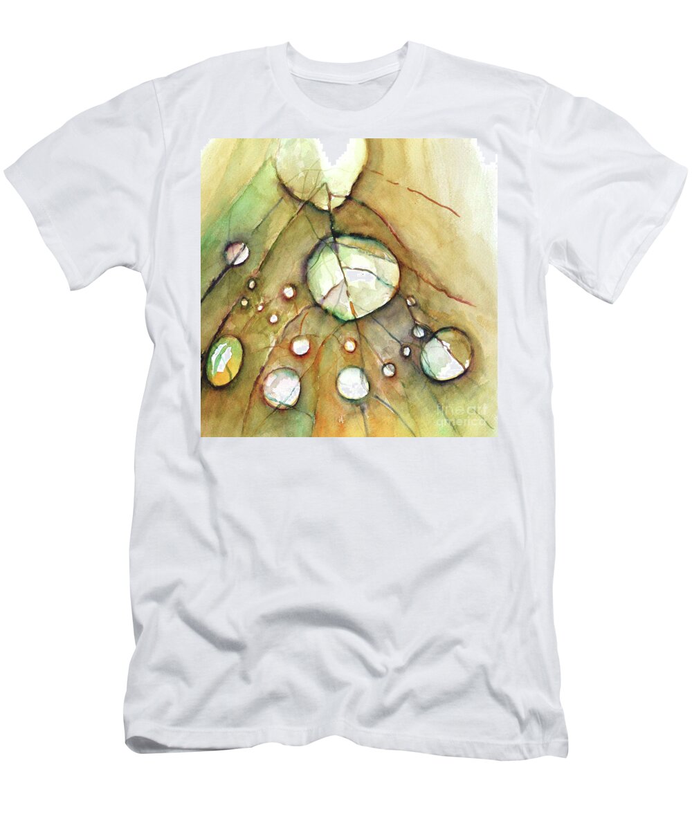 Drops T-Shirt featuring the painting Dropping In by Allison Ashton