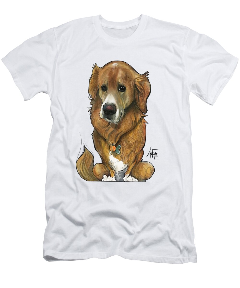 Canine Caricature T-Shirt featuring the drawing Dubell-Smith 3183 2 by Canine Caricatures By John LaFree