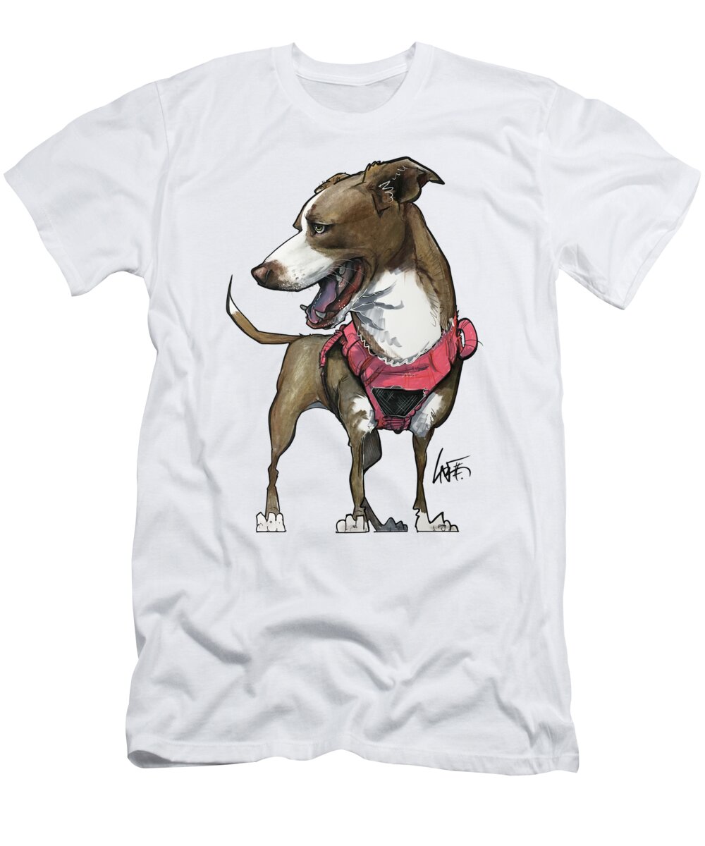 Mutt T-Shirt featuring the drawing DuFour 3920 HAZEL by Canine Caricatures By John LaFree