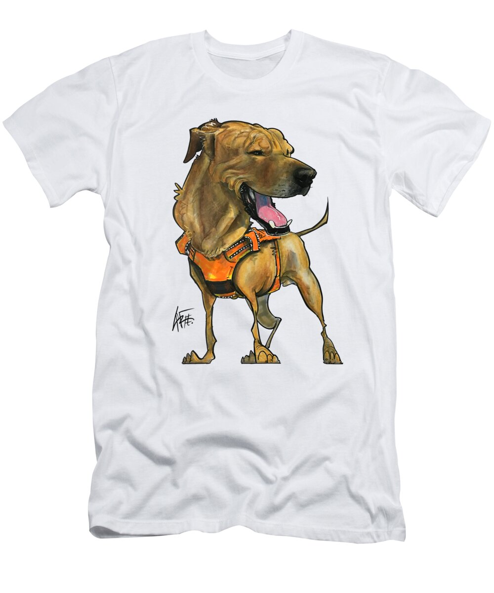 Mutt T-Shirt featuring the drawing DuFour 3920 MONTY by Canine Caricatures By John LaFree