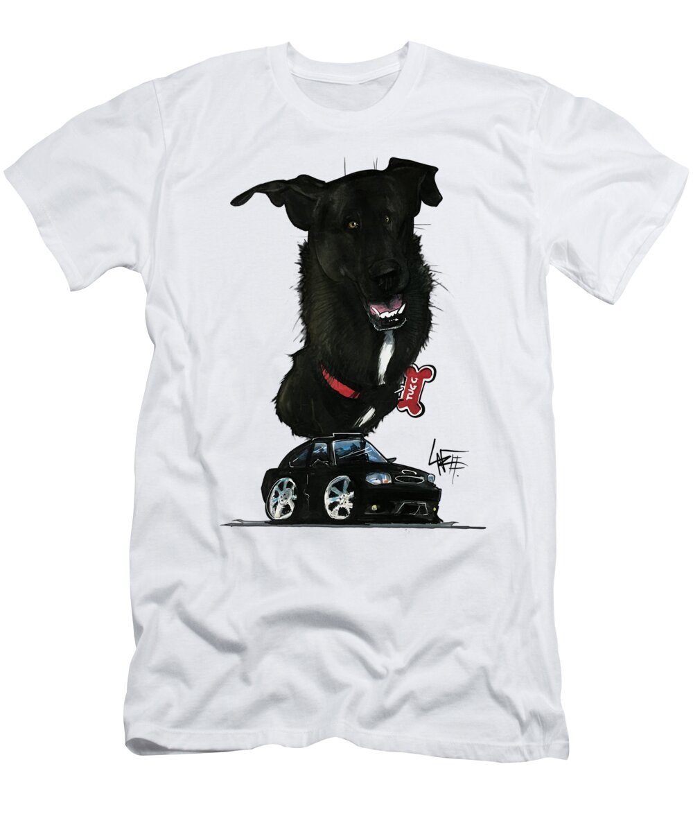 Pet Portrait T-Shirt featuring the drawing Durbal 3340 by Canine Caricatures By John LaFree