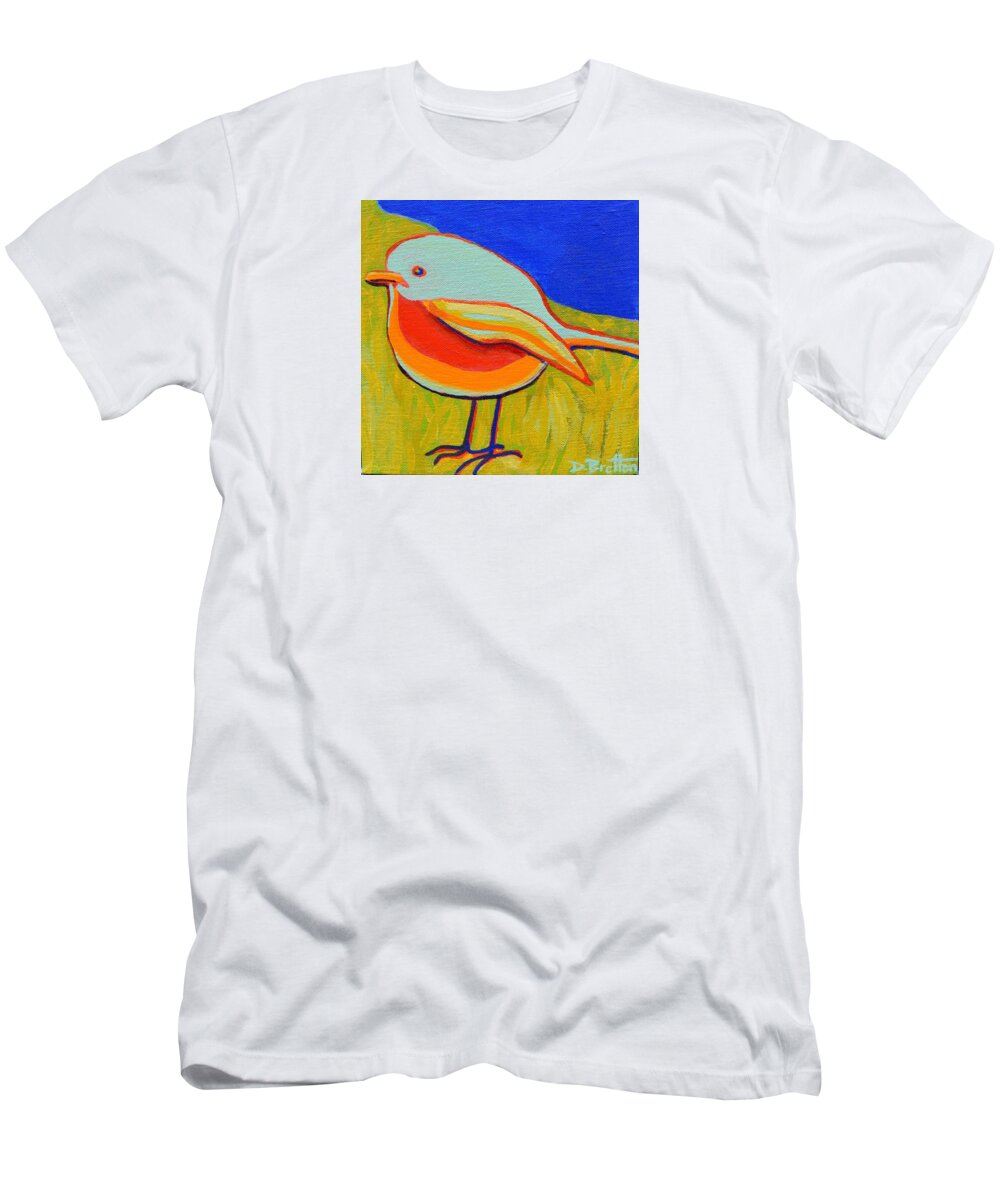 Bird T-Shirt featuring the painting Early Bird by Debra Bretton Robinson