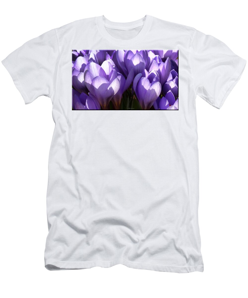 Floral T-Shirt featuring the photograph Early Crocus by Mikki Cucuzzo