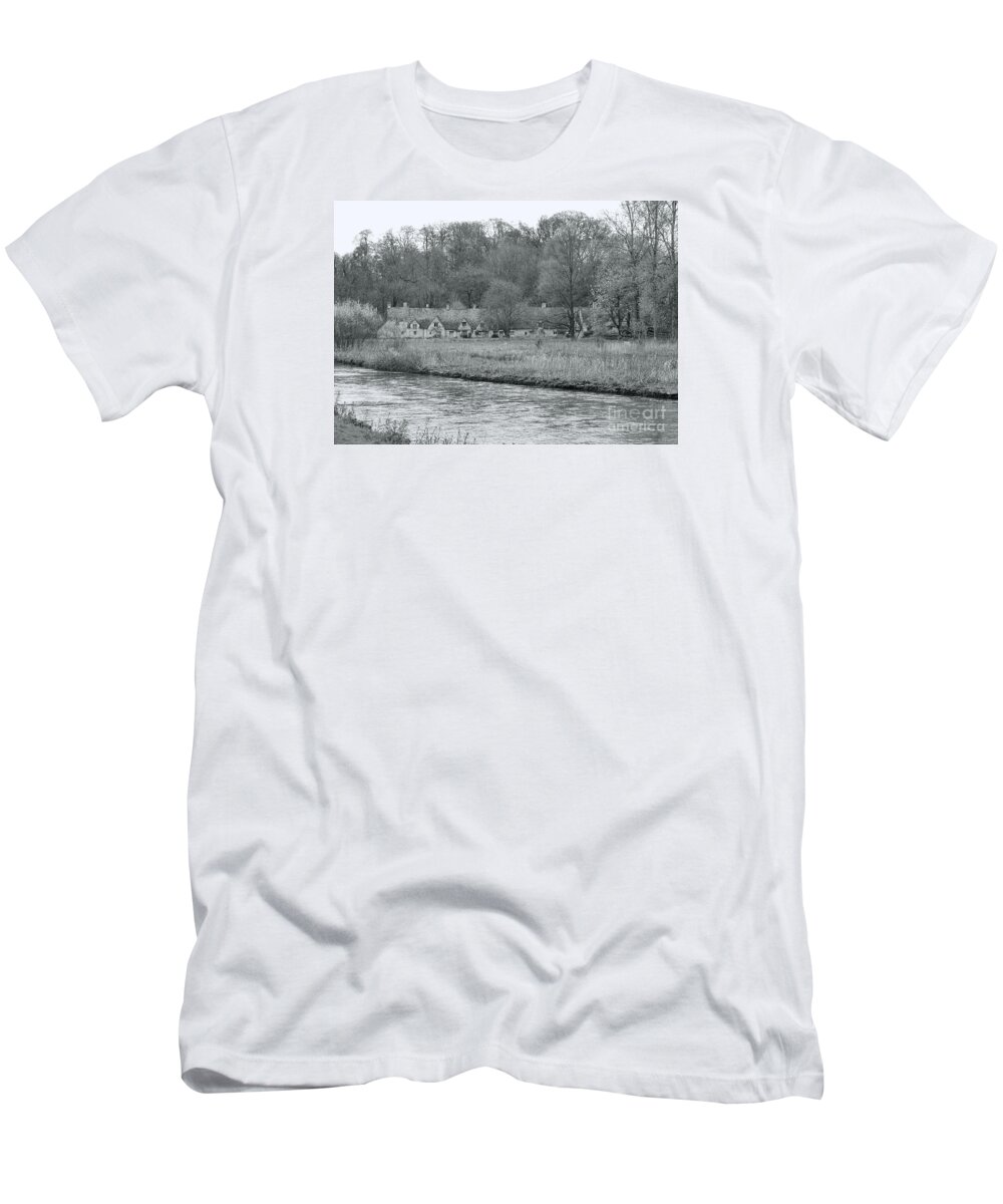 Arlington Row T-Shirt featuring the photograph Early Spring in England Black and White by Jasna Buncic