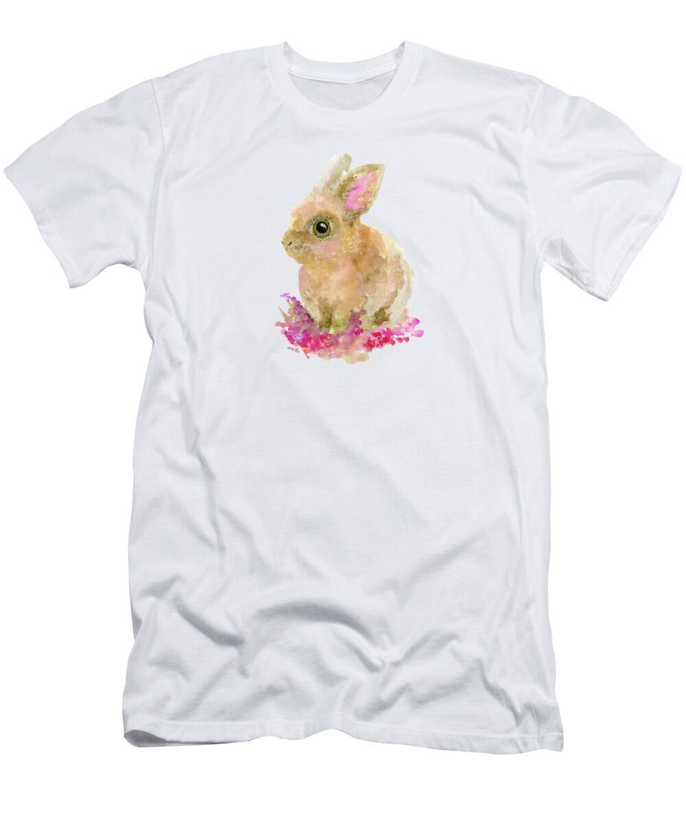 Easter T-Shirt featuring the painting Easter Bunny by Lauren Heller
