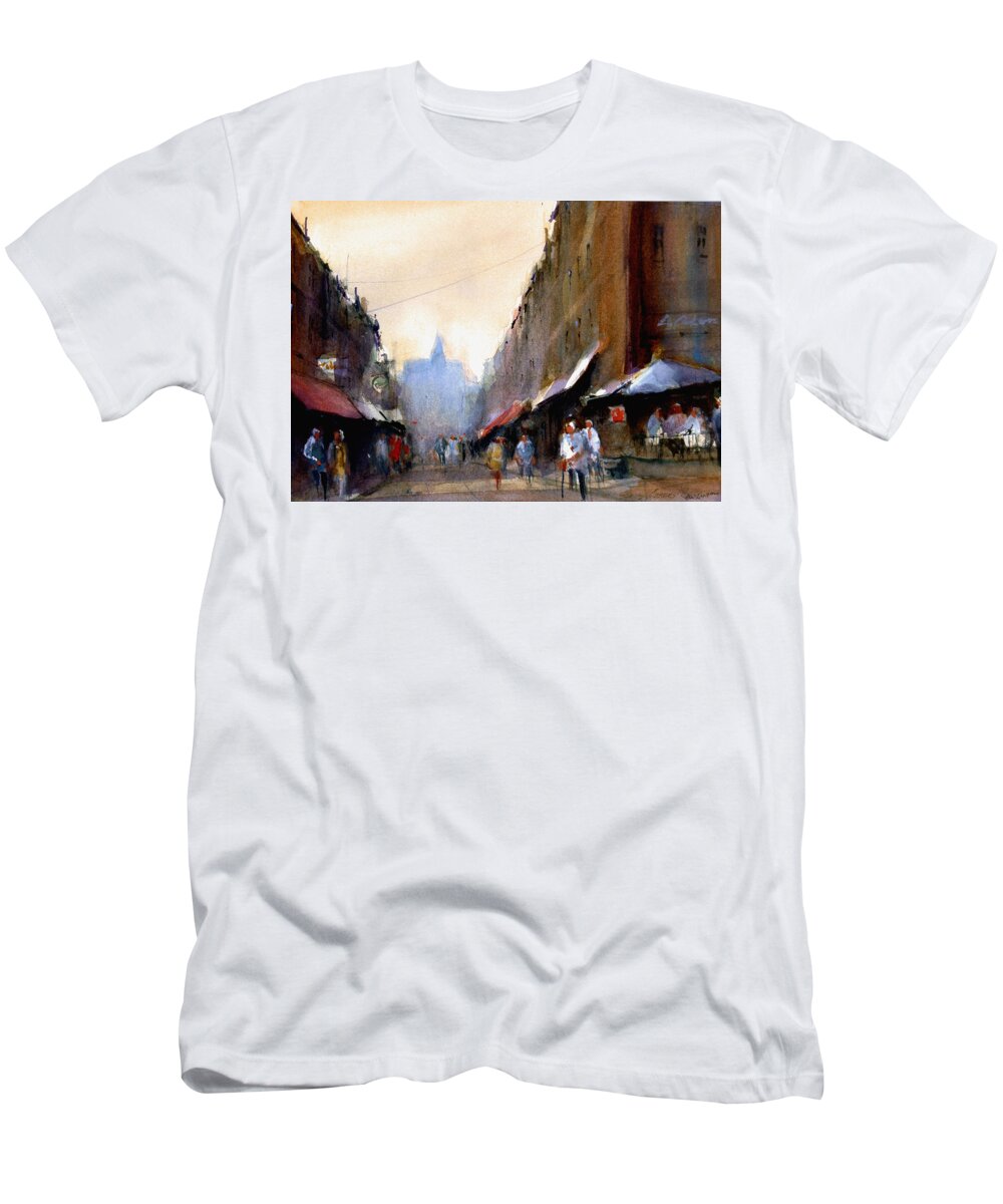 Cityscape T-Shirt featuring the painting Eastside by Charles Rowland