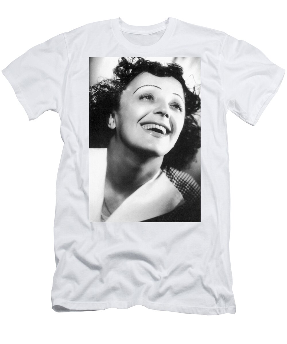 1946 T-Shirt featuring the photograph Edith Piaf by Granger