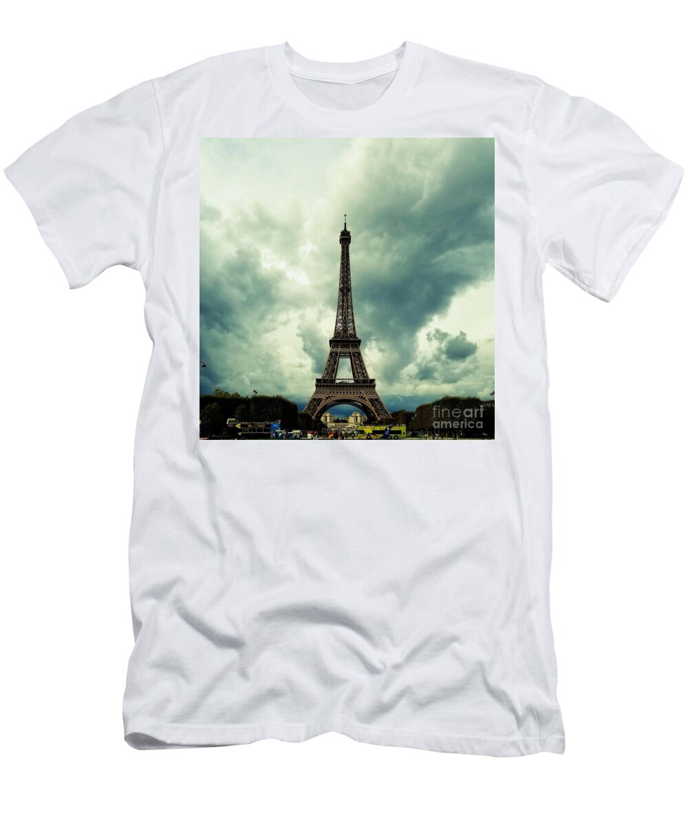 Eiffel Tower T-Shirt featuring the photograph Eiffel Tower Drama by Amy Regenbogen