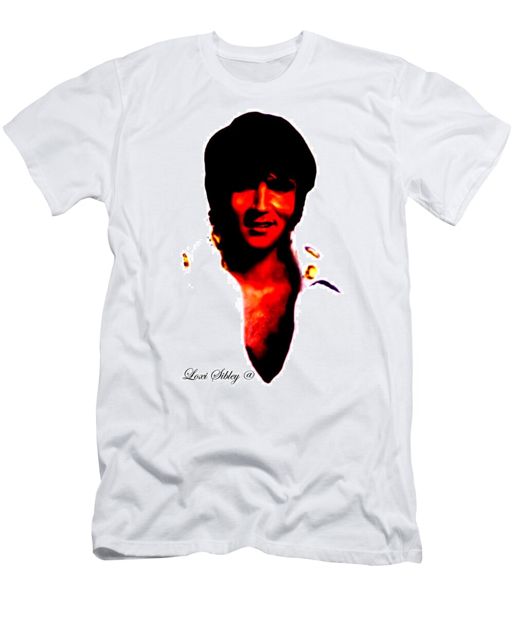 Elvis T-Shirt featuring the mixed media Elvis by Loxi Sibley by Loxi Sibley