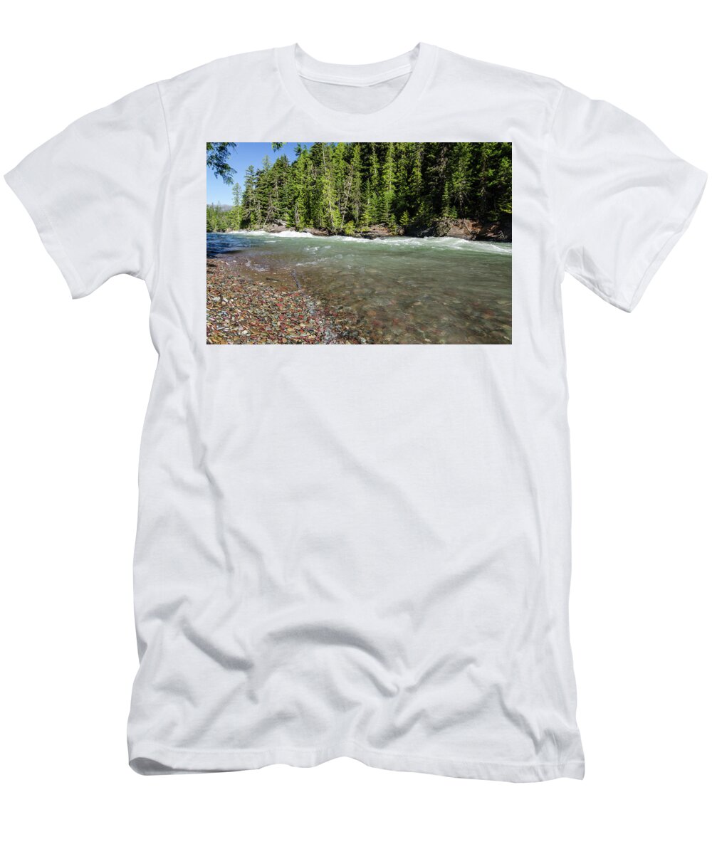 Glacier T-Shirt featuring the photograph Emerald Waters Flow by Margaret Pitcher