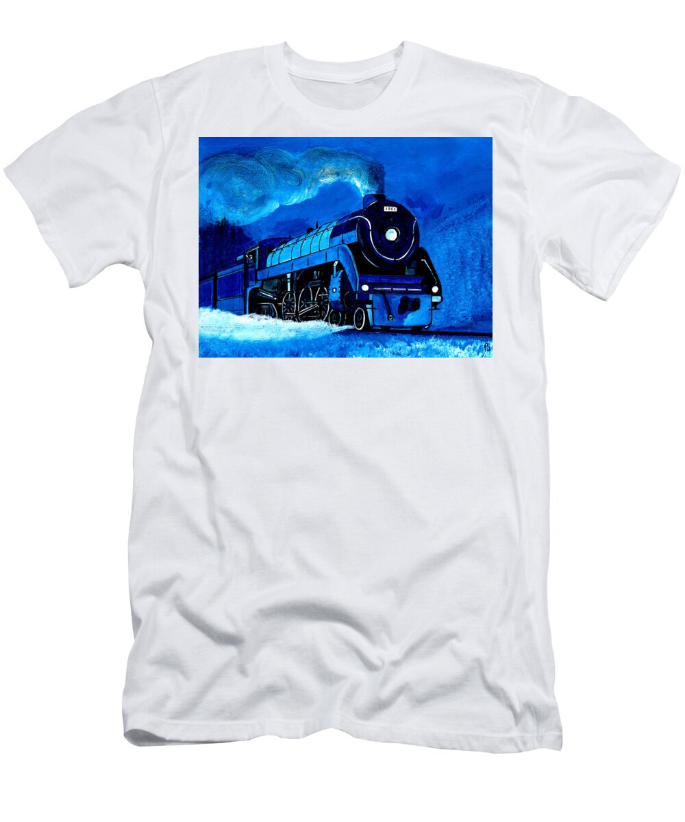 Steam Engines T-Shirt featuring the painting Engine # 1961 by Pj LockhArt