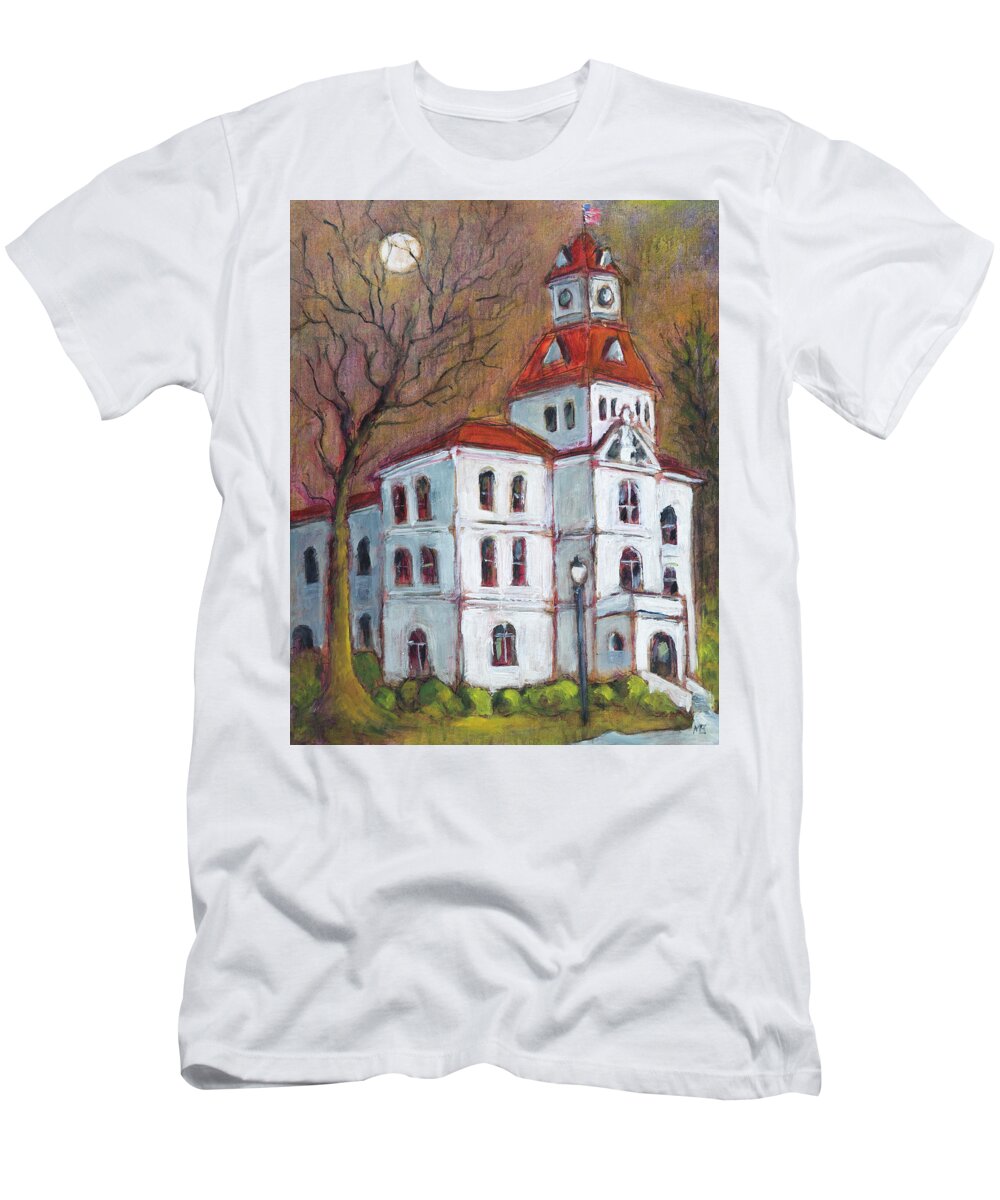 Benton County T-Shirt featuring the painting Enlightened Courthouse by Mike Bergen