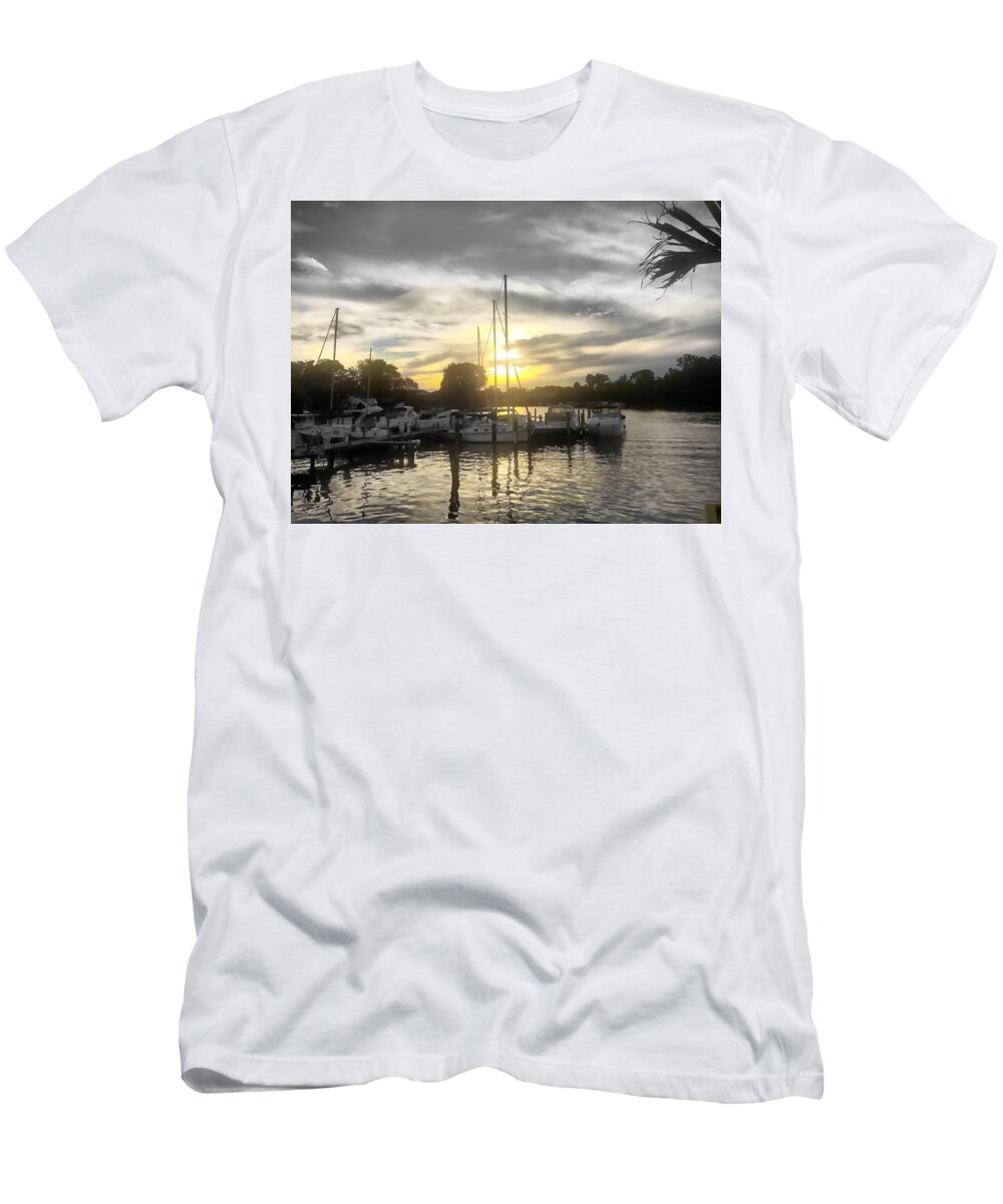 Sunset T-Shirt featuring the photograph Essex Sunset by Chris Montcalmo