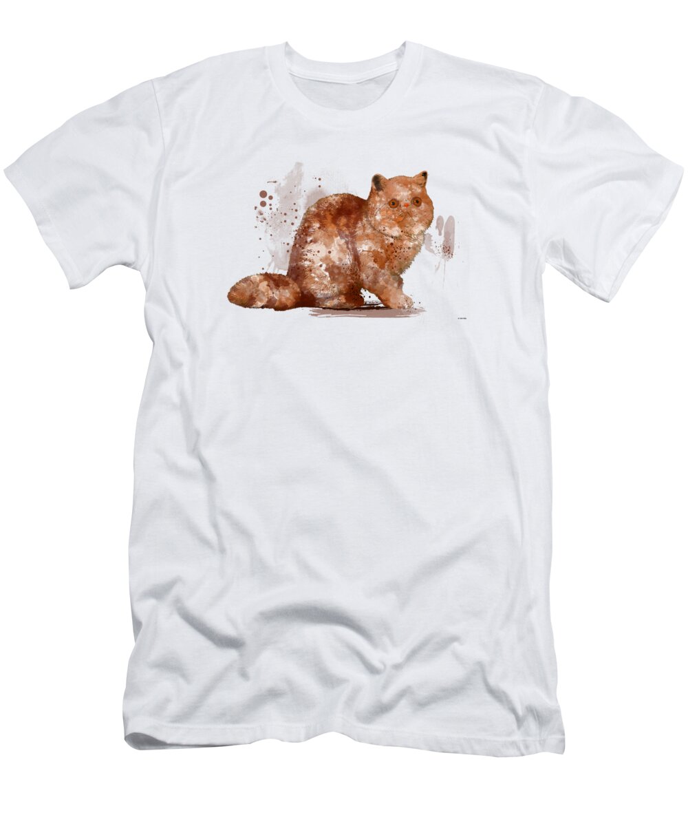 Exotic Cat T-Shirt featuring the digital art Exotic Cat by Marlene Watson