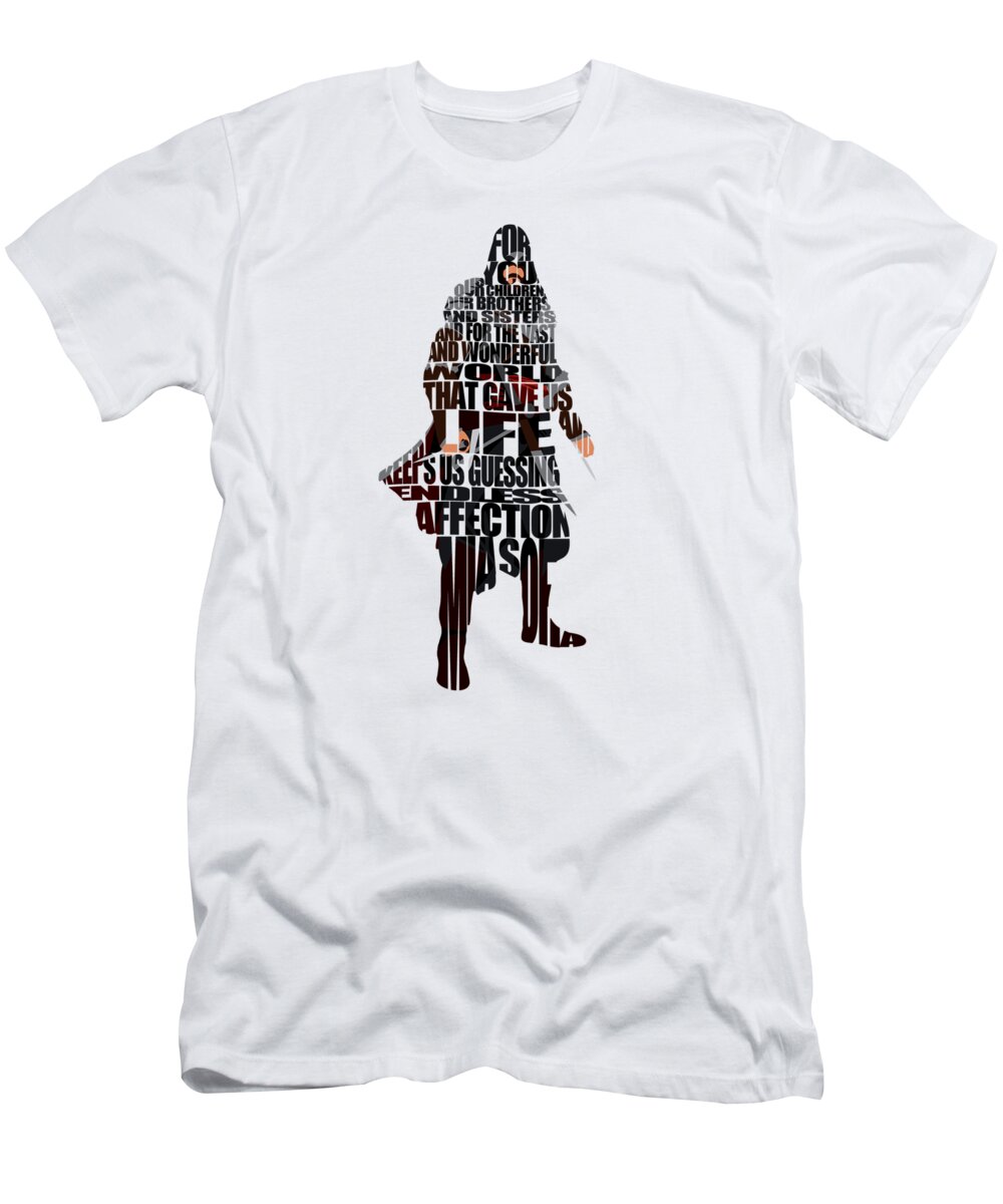 Ezio T-Shirt featuring the digital art Ezio Auditore da Firenze by Inspirowl Design