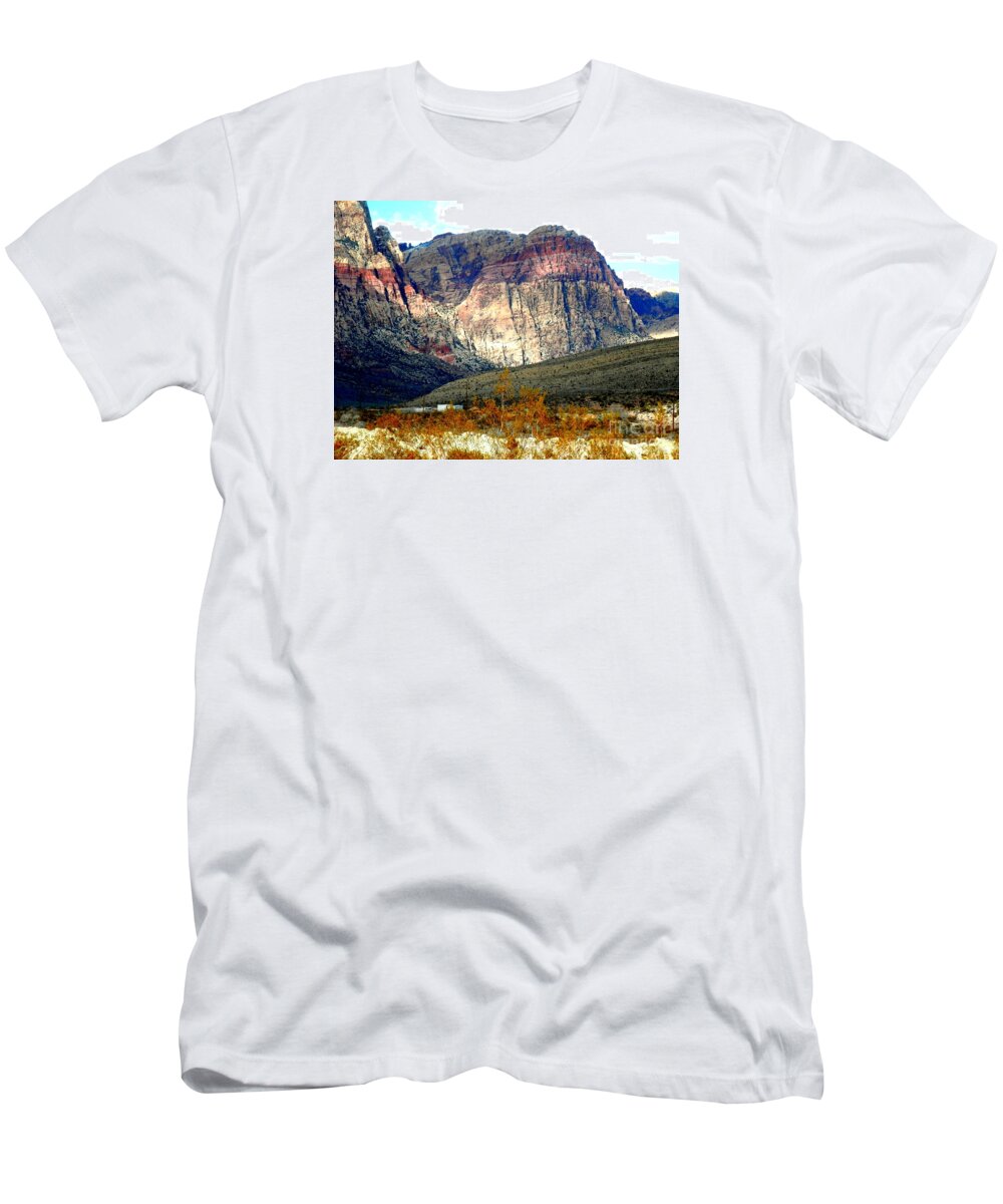 Rocks T-Shirt featuring the photograph Fall color in the winter season by Barbara Leigh Art