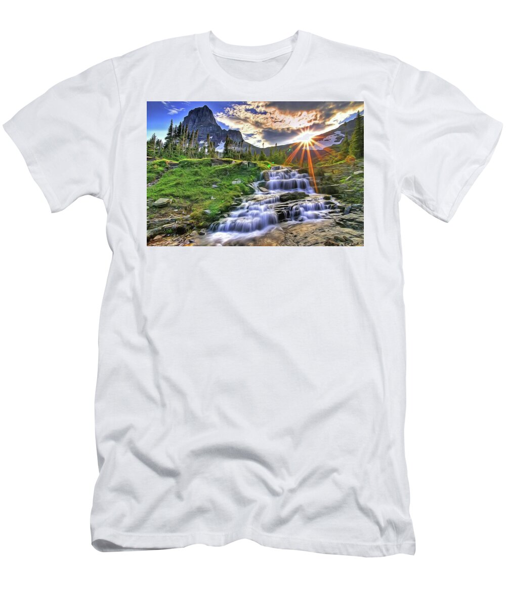 Nature T-Shirt featuring the painting Fall Light by Harry Warrick