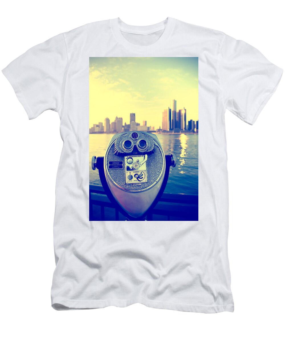 Detroit T-Shirt featuring the photograph Faraway Detroit by Andreas Freund